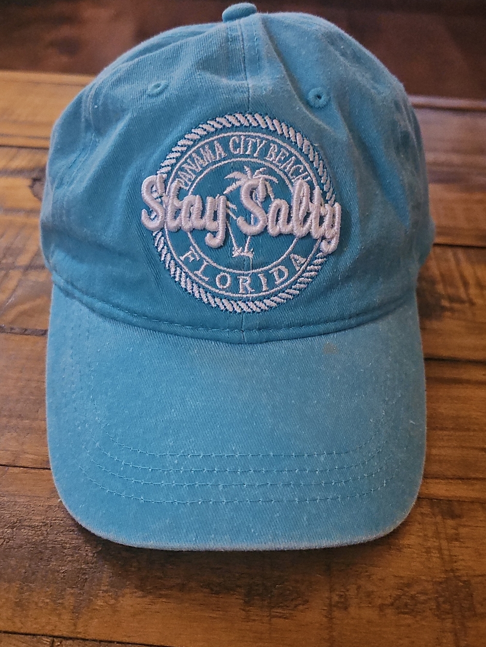 Stay Salty Panama City Beach Baseball Cap - Teal Blue